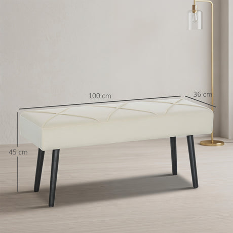 Velvet Hallway Seating Bench 100cm Wide - Velmora