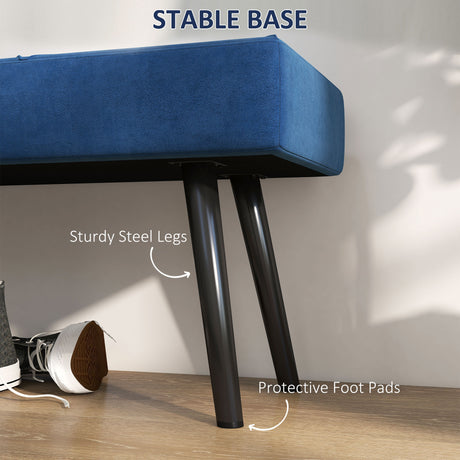 Velvet Hallway Seating Bench 100cm Wide - Velmora