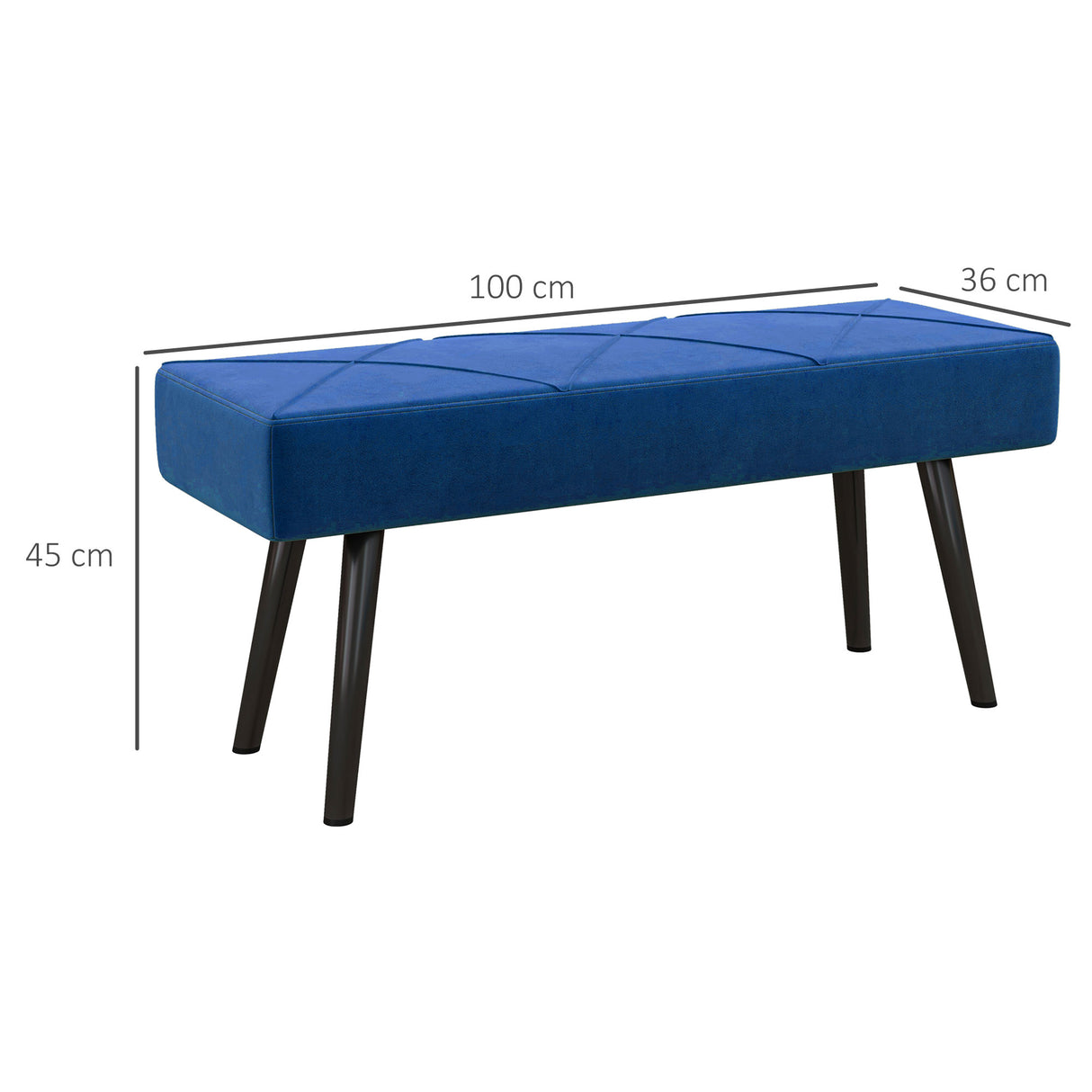 Velvet Hallway Seating Bench 100cm Wide - Velmora
