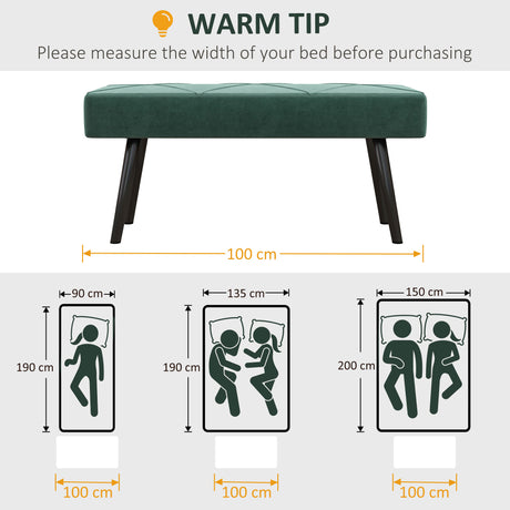 Velvet Hallway Seating Bench 100cm Wide - Velmora
