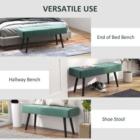 Velvet Hallway Seating Bench 100cm Wide - Velmora