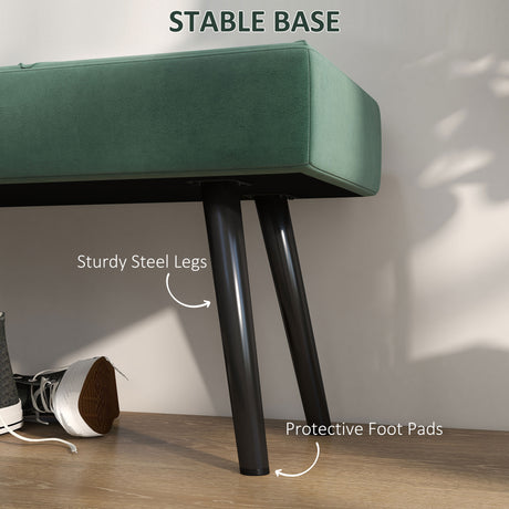 Velvet Hallway Seating Bench 100cm Wide - Velmora