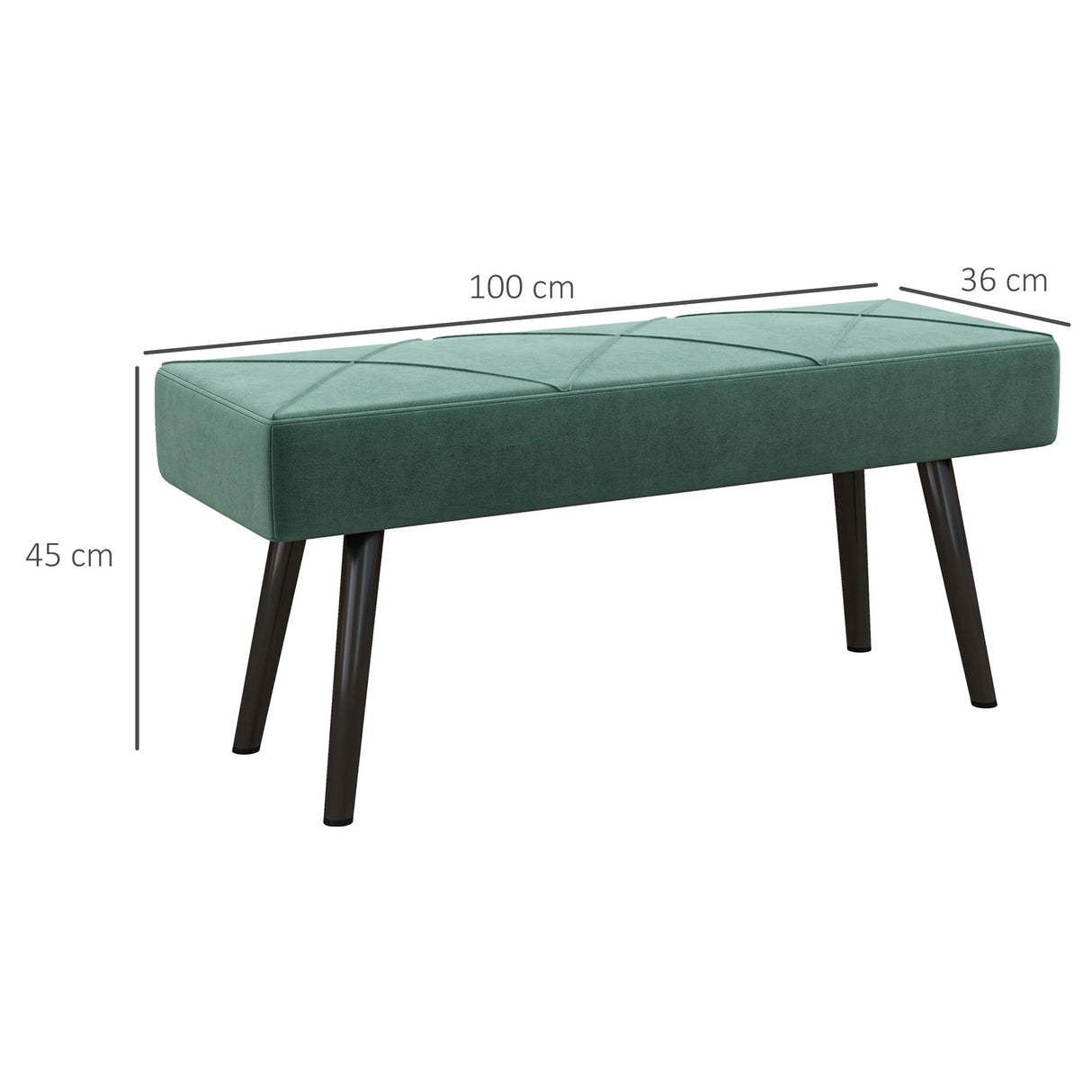 Velvet Hallway Seating Bench 100cm Wide - Velmora