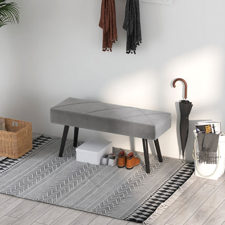 Velvet Hallway Seating Bench 100cm Wide - Velmora