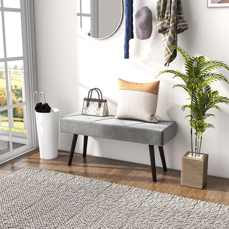 Velvet Hallway Seating Bench 100cm Wide - Velmora