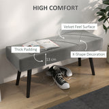 Velvet Hallway Seating Bench 100cm Wide - Velmora