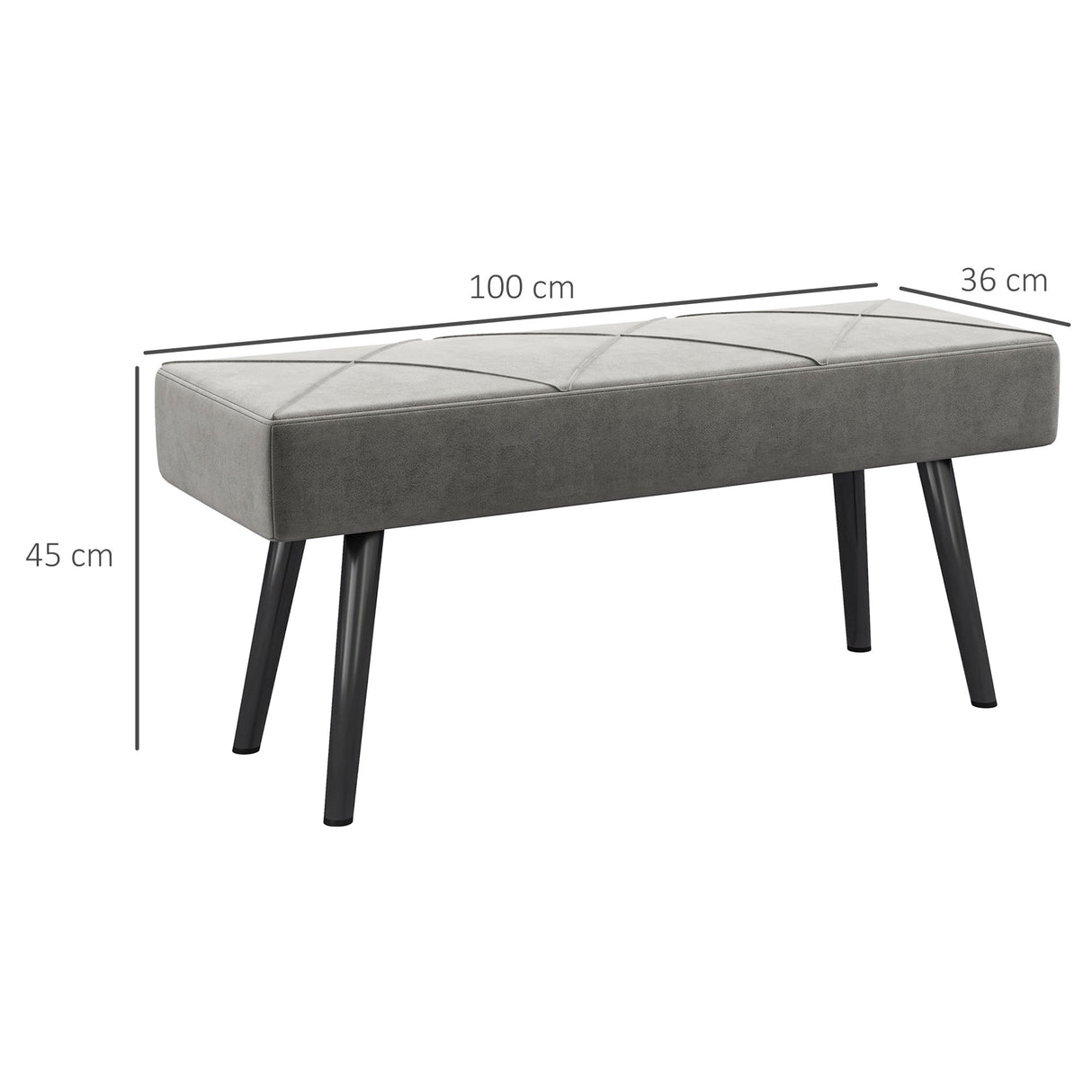 Velvet Hallway Seating Bench 100cm Wide - Velmora