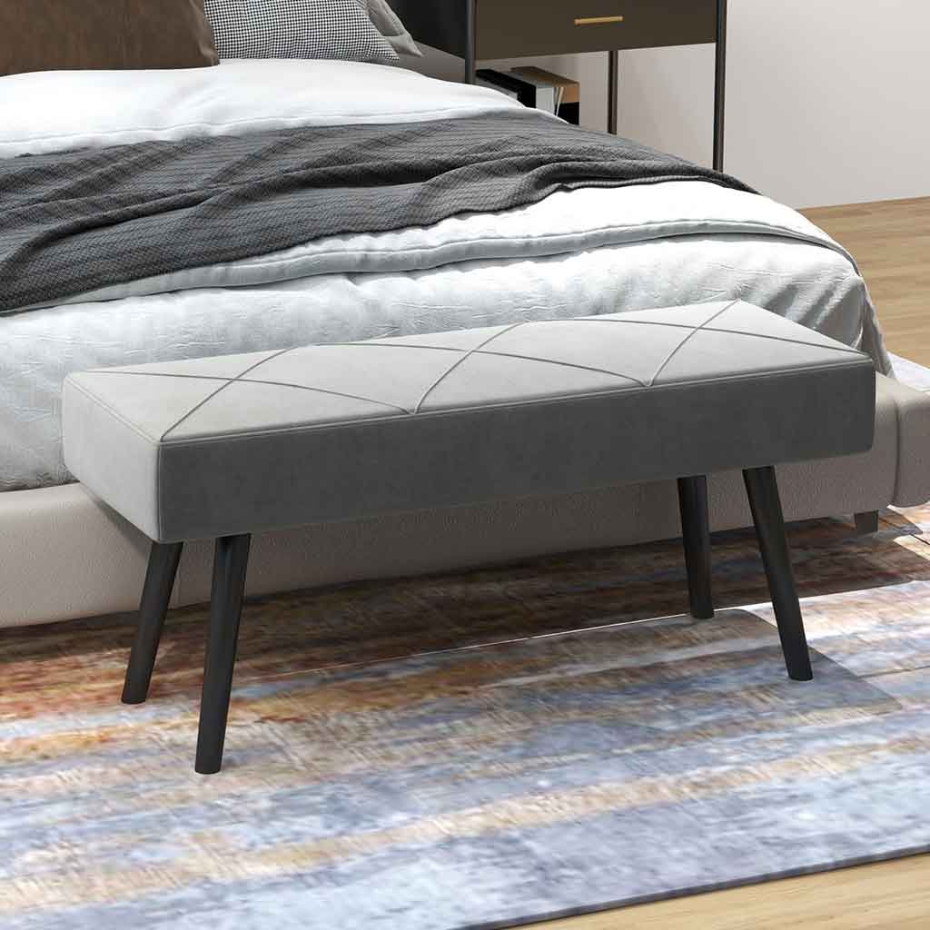 Velvet Hallway Seating Bench 100cm Wide - Velmora