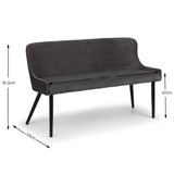 Velvet Hallway Seating Bench High Back - Luxe