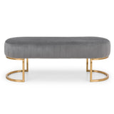 Velvet Hallway Seating Bench With Gold Legs - Harrogate