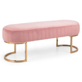 Velvet Hallway Seating Bench With Gold Legs - Harrogate