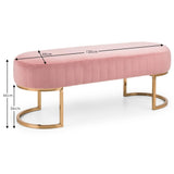 Velvet Hallway Seating Bench With Gold Legs - Harrogate
