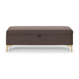 Velvet Hallway Seating Bench With Storage - Deco