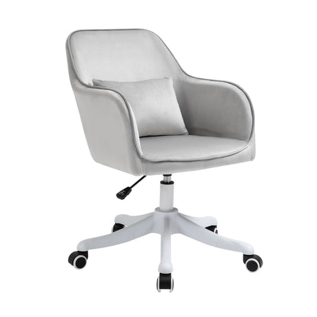 Velvet Home And Office Chair 57cm Wide With Lumbar Pillow - Velmora