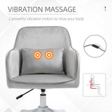 Velvet Home And Office Chair 57cm Wide With Lumbar Pillow - Velmora