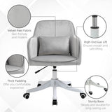 Velvet Home And Office Chair 57cm Wide With Lumbar Pillow - Velmora