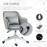 Velvet Home And Office Chair 57cm Wide With Lumbar Pillow - Velmora