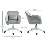 Velvet Home And Office Chair 57cm Wide With Lumbar Pillow - Velmora