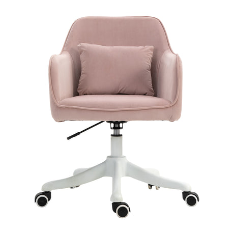 Velvet Home And Office Chair 57cm Wide With Lumbar Pillow - Velmora
