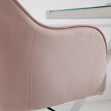 Velvet Home And Office Chair 57cm Wide With Lumbar Pillow - Velmora