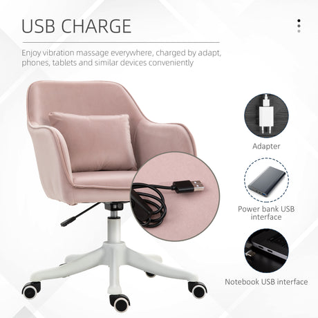 Velvet Home And Office Chair 57cm Wide With Lumbar Pillow - Velmora