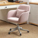 Velvet Home And Office Chair 57cm Wide With Lumbar Pillow - Velmora