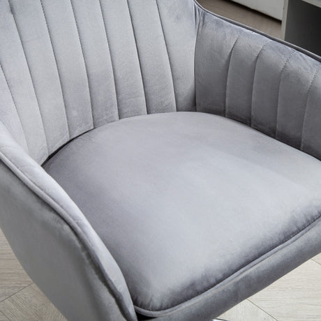 Velvet Home And Office Chair 57cm Wide With Rolling Wheels - Velmora