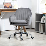 Velvet Home And Office Chair 57cm Wide With Rolling Wheels - Velmora