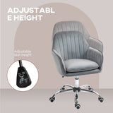Velvet Home And Office Chair 57cm Wide With Rolling Wheels - Velmora