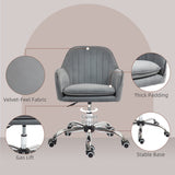 Velvet Home And Office Chair 57cm Wide With Rolling Wheels - Velmora