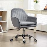 Velvet Home And Office Chair 57cm Wide With Rolling Wheels - Velmora