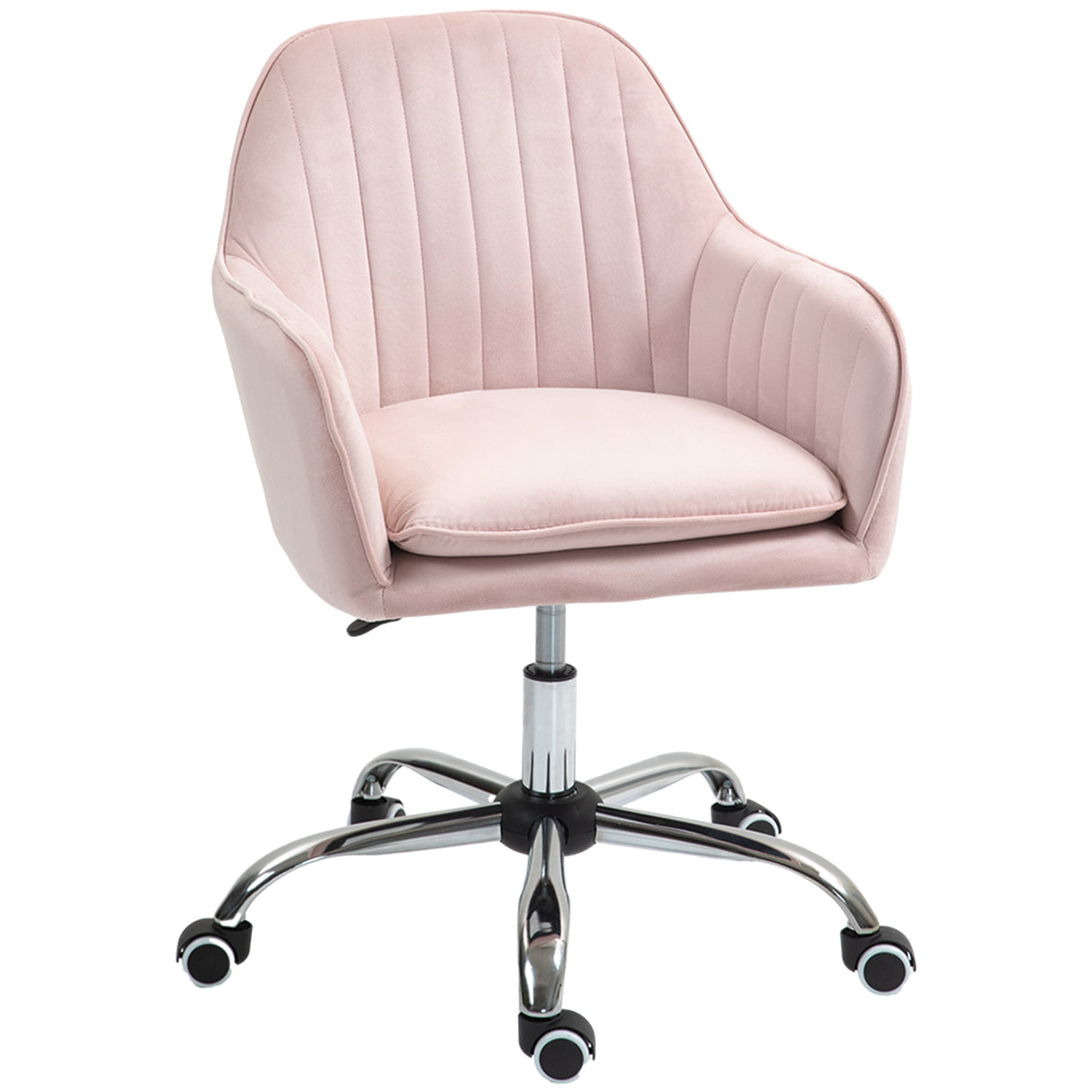 Velvet Home And Office Chair 57cm Wide With Rolling Wheels - Velmora