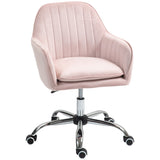Velvet Home And Office Chair 57cm Wide With Rolling Wheels - Velmora
