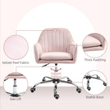Velvet Home And Office Chair 57cm Wide With Rolling Wheels - Velmora