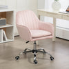 Velvet Home And Office Chair 57cm Wide With Rolling Wheels - Velmora