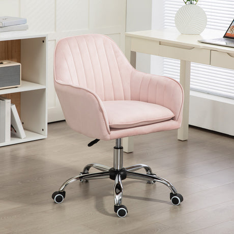 Velvet Home And Office Chair 57cm Wide With Rolling Wheels - Velmora
