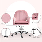 Velvet Home And Office Chair 57cm Wide With Rolling Wheels - Velmora