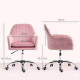Velvet Home And Office Chair 57cm Wide With Rolling Wheels - Velmora