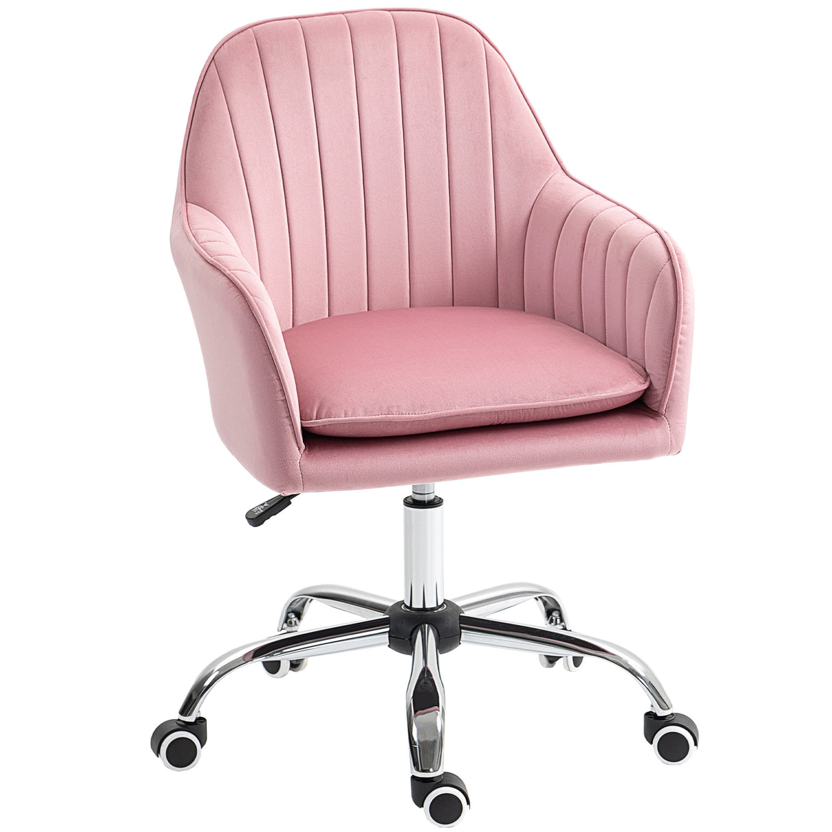 Velvet Home And Office Chair 57cm Wide With Rolling Wheels - Velmora