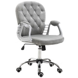 Velvet Home And Office Chair 59.5cm Wide With Diamante Back - Velmora
