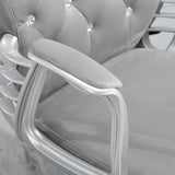 Velvet Home And Office Chair 59.5cm Wide With Diamante Back - Velmora
