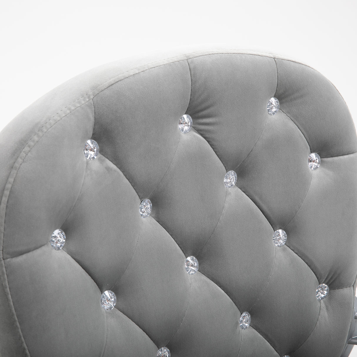 Velvet Home And Office Chair 59.5cm Wide With Diamante Back - Velmora