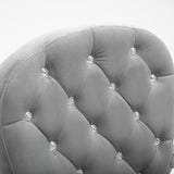 Velvet Home And Office Chair 59.5cm Wide With Diamante Back - Velmora