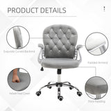 Velvet Home And Office Chair 59.5cm Wide With Diamante Back - Velmora