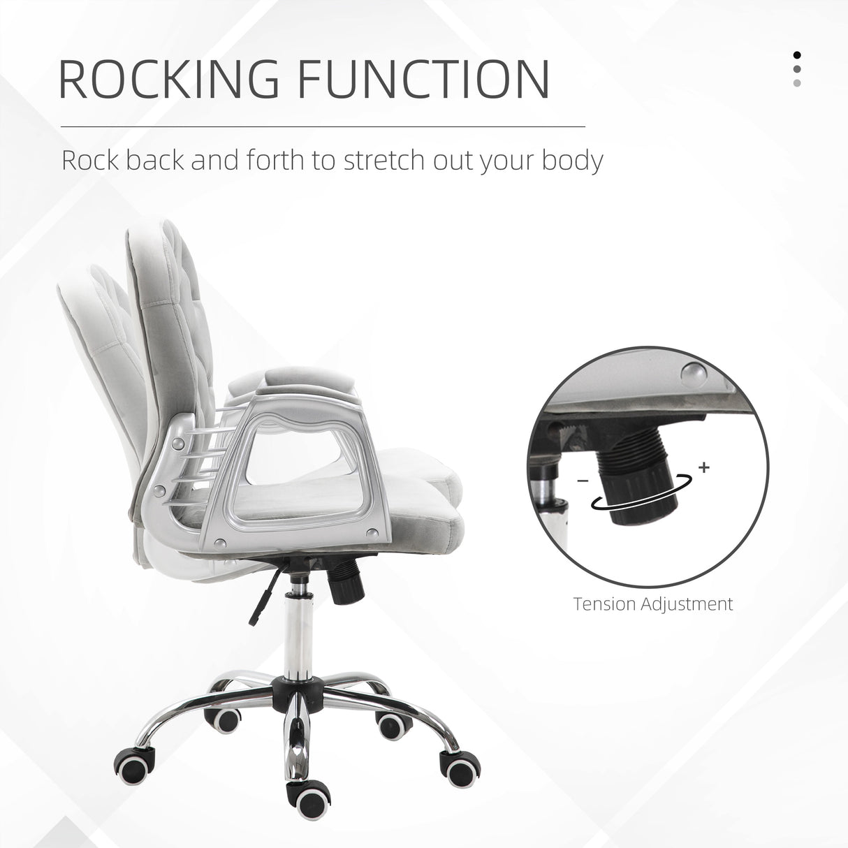 Velvet Home And Office Chair 59.5cm Wide With Diamante Back - Velmora
