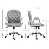 Velvet Home And Office Chair 59.5cm Wide With Diamante Back - Velmora