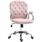 Velvet Home And Office Chair 59.5cm Wide With Diamante Back - Velmora