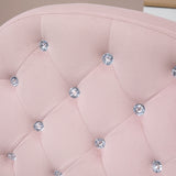 Velvet Home And Office Chair 59.5cm Wide With Diamante Back - Velmora