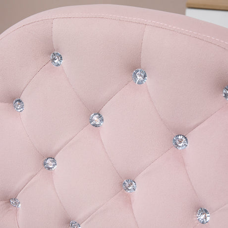 Velvet Home And Office Chair 59.5cm Wide With Diamante Back - Velmora