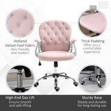 Velvet Home And Office Chair 59.5cm Wide With Diamante Back - Velmora